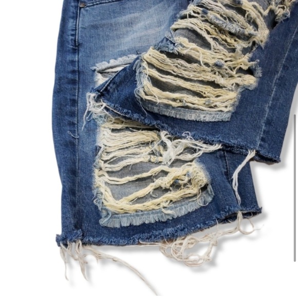 Machine Blue Denim Shorts
Cut Offs Distressed Destroyed Torn Ripped shorts - Picture 4 of 4